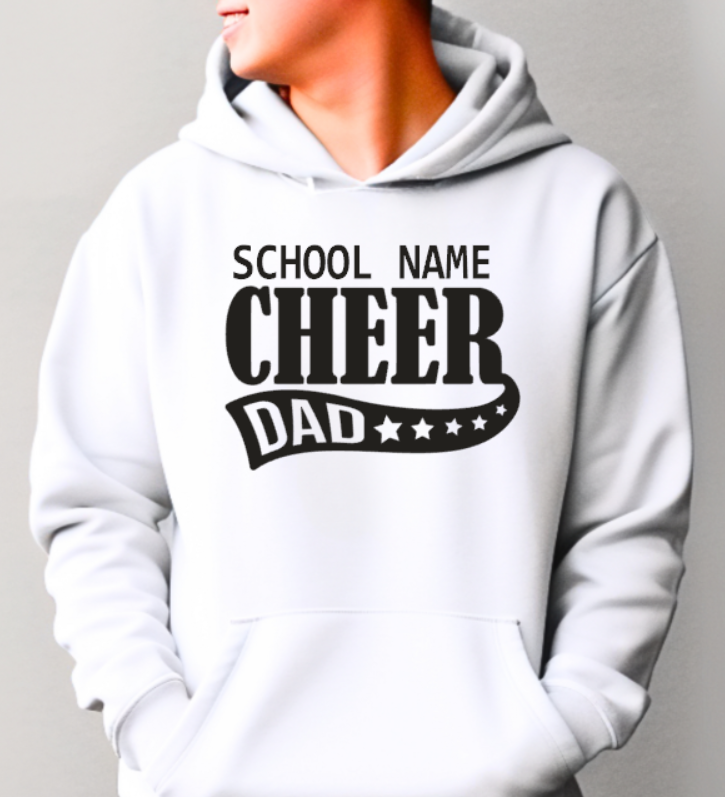 Cheer Dad - Hooded Softstyle Sweatshirt (multiple color/ layout choices)