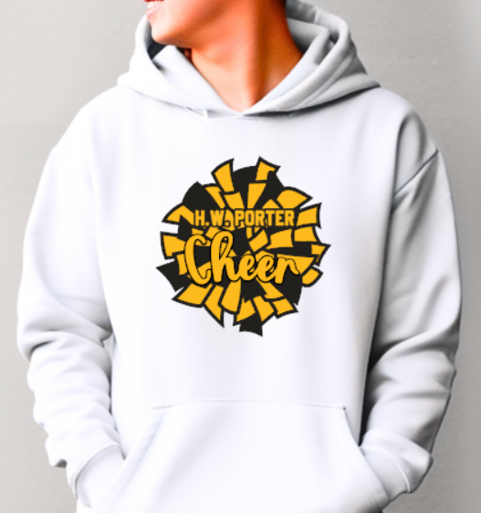 HW Porter Cheer Pom Pom - Hooded YOUTH to ADULT Customizable