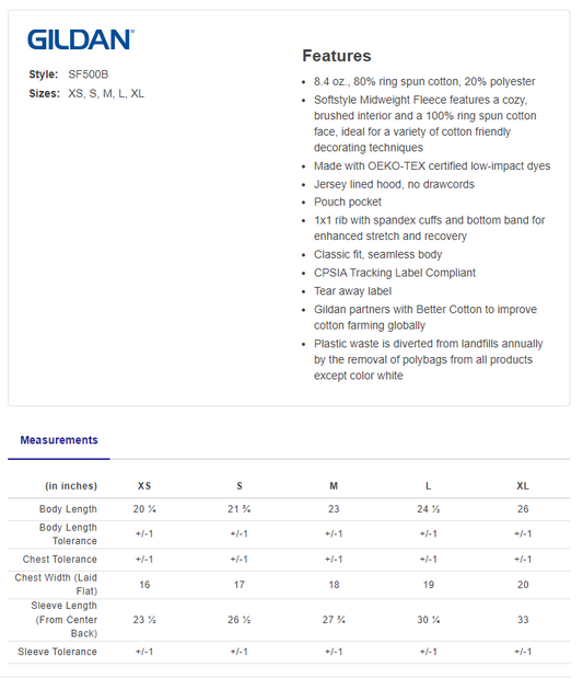 HW Porter Cheer - Hooded YOUTH to ADULT customizable