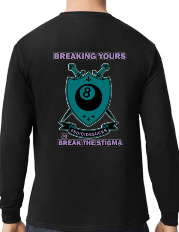 Nick Malley 2024 8Ball Tournament - Crew Neck Softstyle Long Sleeve Tee (youth and adult)