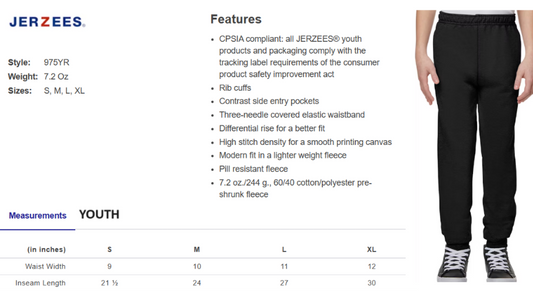 Porter Baseball Jogger Youth to Adult