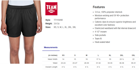 Porter Softball Women's Zone Performance Shorts XS-3xl