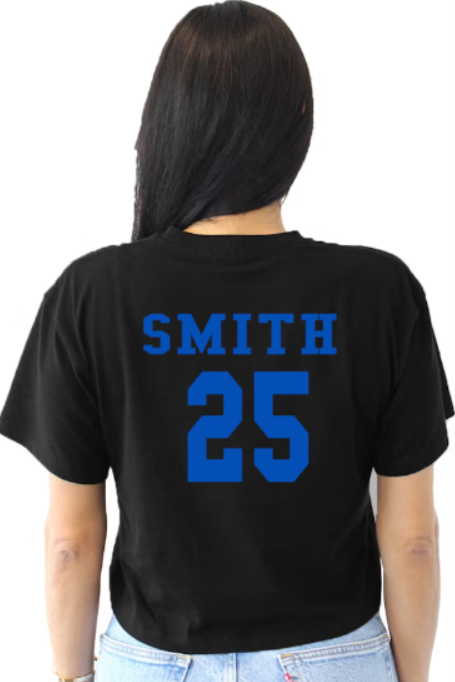 Royals Softball BLACK Crop Tee Customization Available