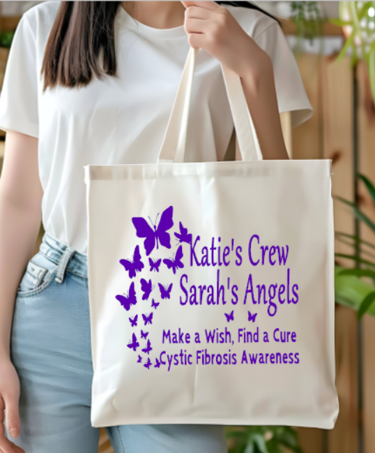 Katie's Crew Sarah's Angels Canvas Tote Bag 4" bottom