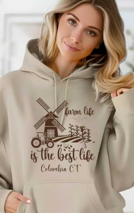 Columbia CT Farm Life Softstyle Gildan Hoodie Adult. Multiple Colors - Customizable