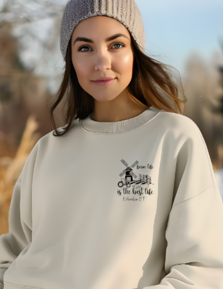 Columbia CT Farm Life Softstyle Gildan Crew Neck Sweatshirt Adult. Multiple Colors - Customizable
