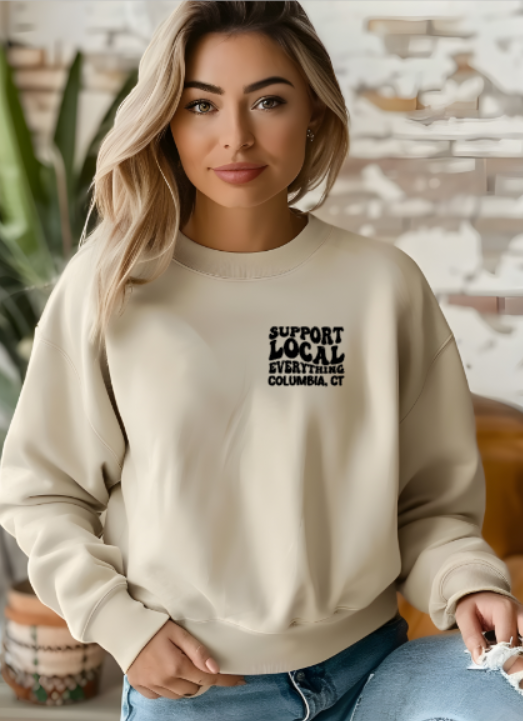Columbia CT Support Local Softstyle Gildan Crew Neck Sweatshirt Adult. Multiple Colors - Customizable