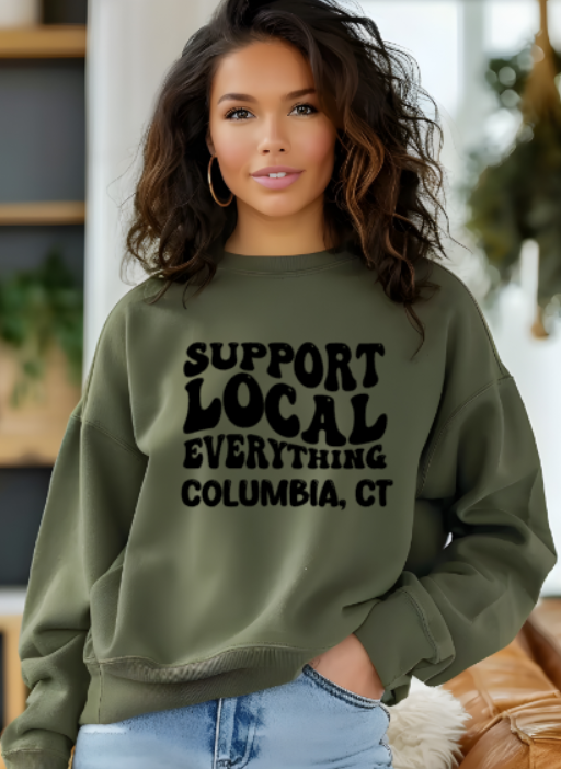 Columbia CT Support Local Softstyle Gildan Crew Neck Sweatshirt Adult. Multiple Colors - Customizable
