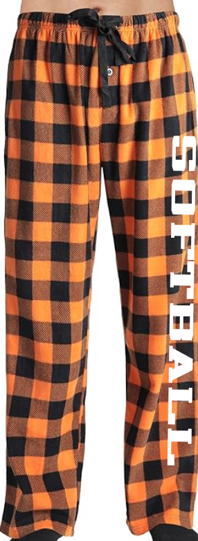 Plainfield Softball Unisex Orange Black Pajama Pant