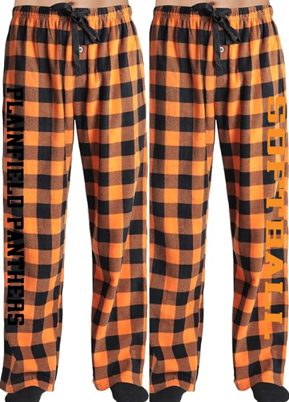 Plainfield Softball Unisex Orange Black Pajama Pant