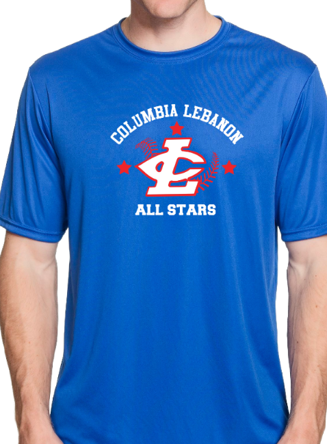 CLLL All Star Tees A4Sport Wicking - Youth, Adult and Women's Cut (add back)