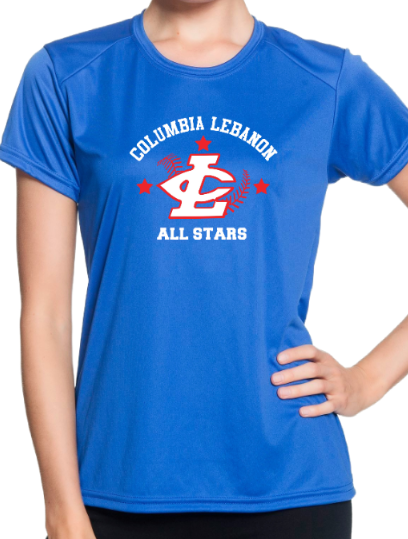 CLLL All Star Tees A4Sport Wicking - Youth, Adult and Women's Cut (add back)