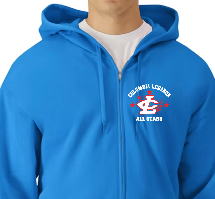 CLLL All Star Zip Up Gildan - Youth to adult sizes (add back)