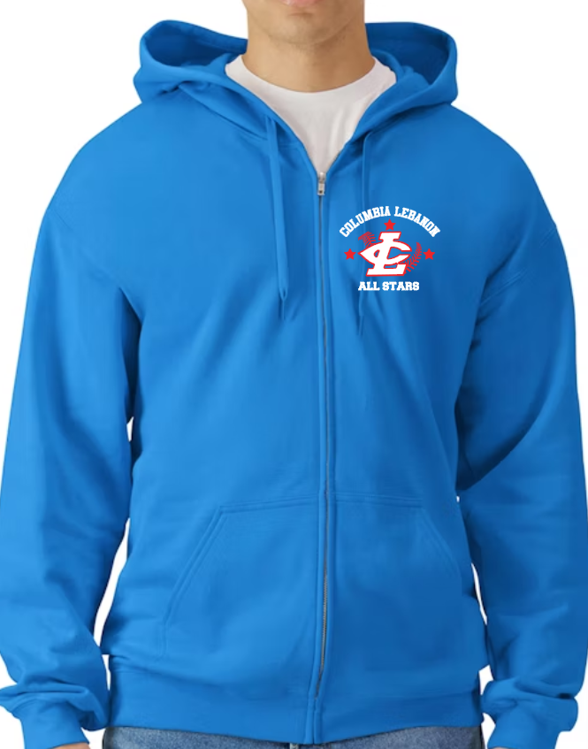 CLLL All Star Zip Up Gildan - Youth to adult sizes (add back)