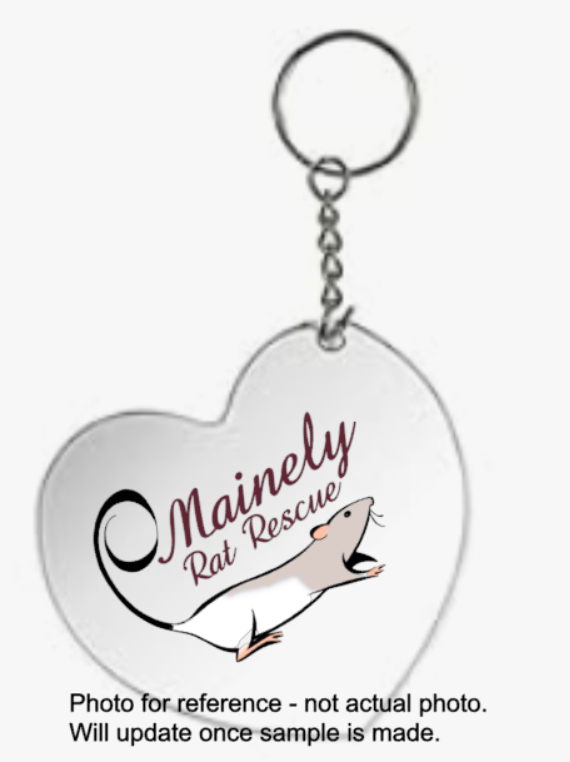 Mainely Rat Rescue Acrylic Keychain (HEART