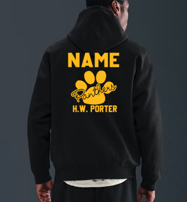 H.W. Porter Cursive Paw Nike Brand Solo Swoosh Hooded Sweatshirt Adult- Custom Personalization!