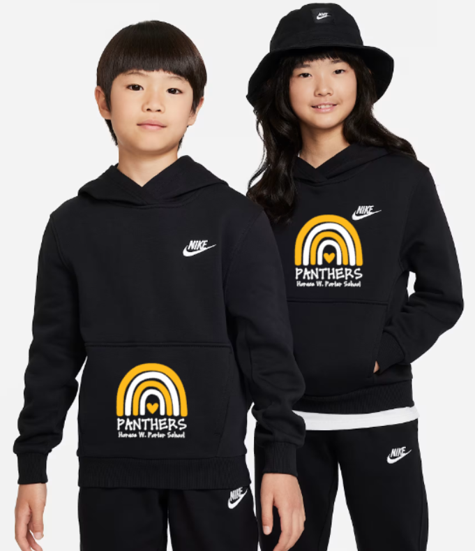 H.W. Porter Rainbow Nike Brand YOUTH Club Fleece Hooded Sweatshirt
