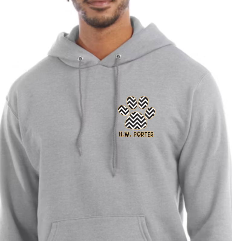 H.W. Porter Chevron Champion Brand Adult Hooded Sweatshirt