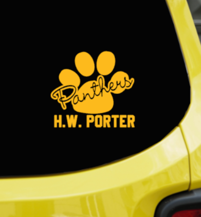 H.W. Porter Cursive Paw UV Printed Decal