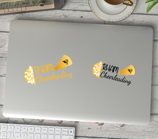 RHAM Cheerleading UV Printed Decal - choose your colors and sizes!