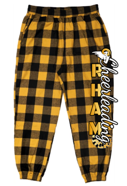 RHAM Pink! Jogger Flannel Pajama Pants ADULT SIZES
