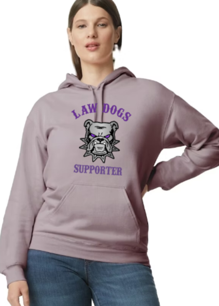 Law Dogs Supporter Gildan Hoodie Adult. Multiple Colors - Customizable - Add back name