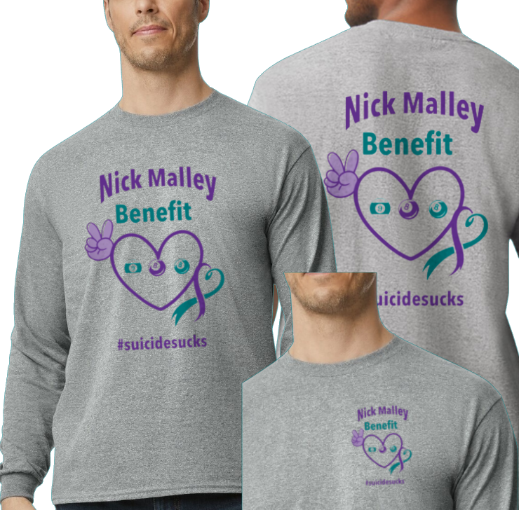 2025 Malley 8ball Tournament Softstyle Gildan Long Sleeve Tee (youth and adult) Customize yours today!