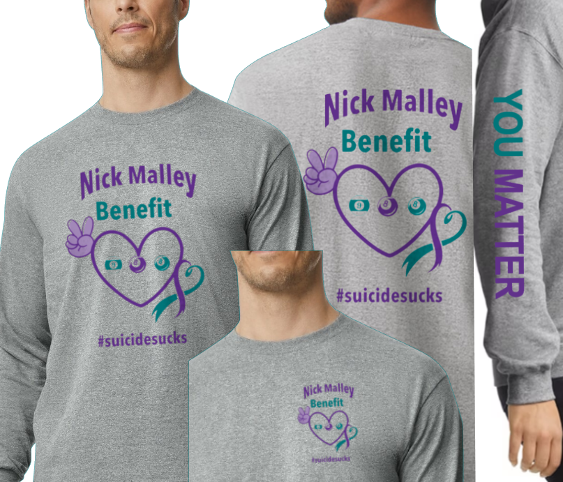 2025 Malley 8ball Tournament Softstyle Gildan Long Sleeve Tee (youth and adult) Customize yours today!