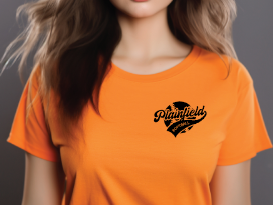 Plainfield Softball Ball Solid Tshirt Youth to TALL ADULT sizes - Customize yours now!