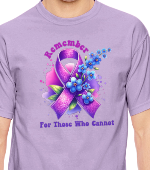 Alzheimer's REMEMBER FOR THOSE WHO CANNOT RIBBON TShirt Bella+Canvas - Customize yours today!