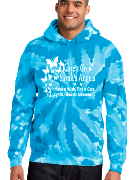 Katie's Crew 2025 Sarah's Angels Tye Dye Hooded Sweatshirt Youth to Adult