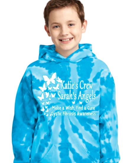 Katie's Crew 2025 Sarah's Angels Tye Dye Hooded Sweatshirt Youth to Adult