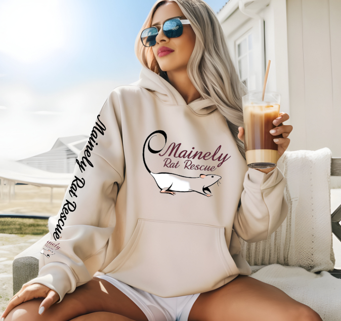 Mainely Rat Rescue Logo Softstyle Gildan Hooded Sweatshirt- Customize yours today!