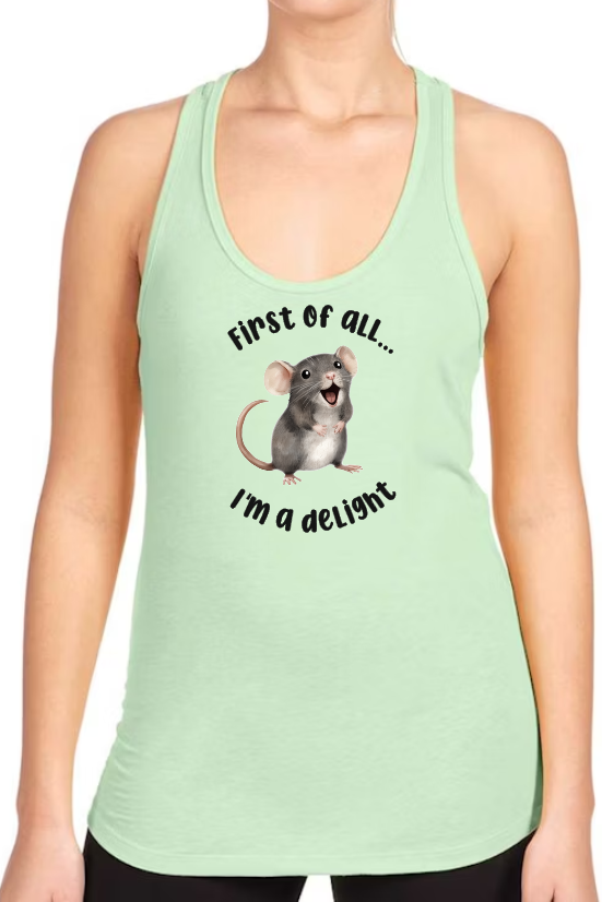 Mainely Rat Rescue Delight Next Level RACERBACK - Customize yours today! Lots of color choices!