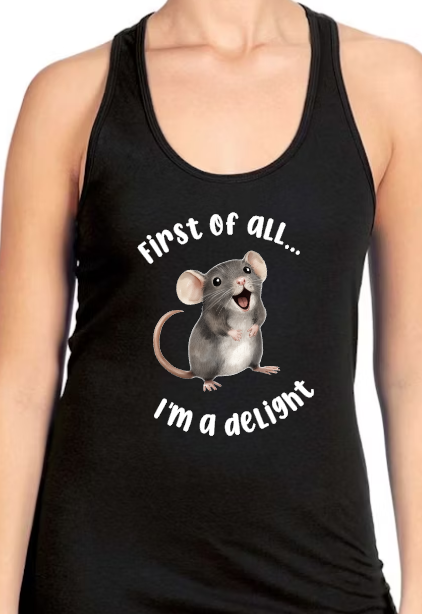 Mainely Rat Rescue Delight Next Level RACERBACK - Customize yours today! Lots of color choices!