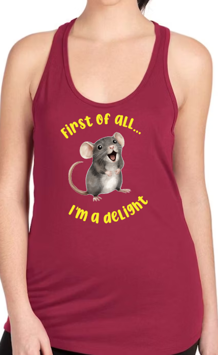 Mainely Rat Rescue Delight Next Level RACERBACK - Customize yours today! Lots of color choices!
