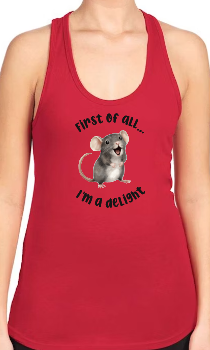 Mainely Rat Rescue Delight Next Level RACERBACK - Customize yours today! Lots of color choices!