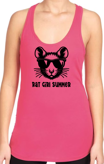 Mainely Rat Rescue Rat Girl Summer Next Level RACERBACK - Customize yours today! Lots of color choices!