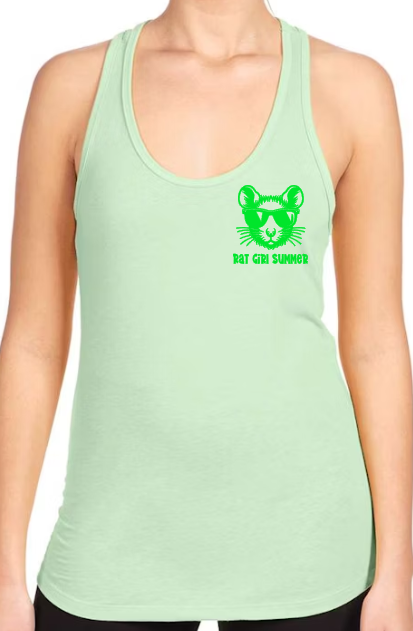 Mainely Rat Rescue Rat Girl Summer Next Level RACERBACK - Customize yours today! Lots of color choices!