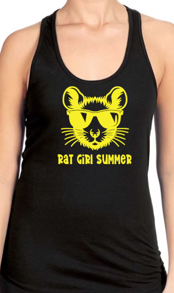 Mainely Rat Rescue Rat Girl Summer Next Level RACERBACK - Customize yours today! Lots of color choices!