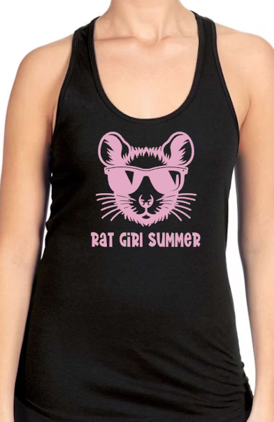 Mainely Rat Rescue Rat Girl Summer Next Level RACERBACK - Customize yours today! Lots of color choices!