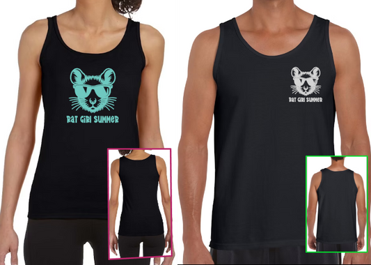 Mainely Rat Rescue Rat Girl Summer Softstyle Gildan Tank (mens and womens styles) - Customize yours today! Lots of color choices!
