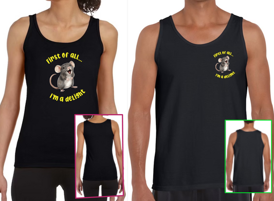 Mainely Rat Rescue Delight Softstyle Gildan Tank (mens and womens styles) - Customize yours today! Lots of color choices!