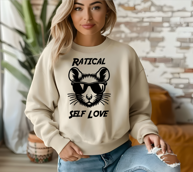 Mainely Rat Rescue Ratical Self Love Softstyle Gildan Sweatshirt- Customize yours today!