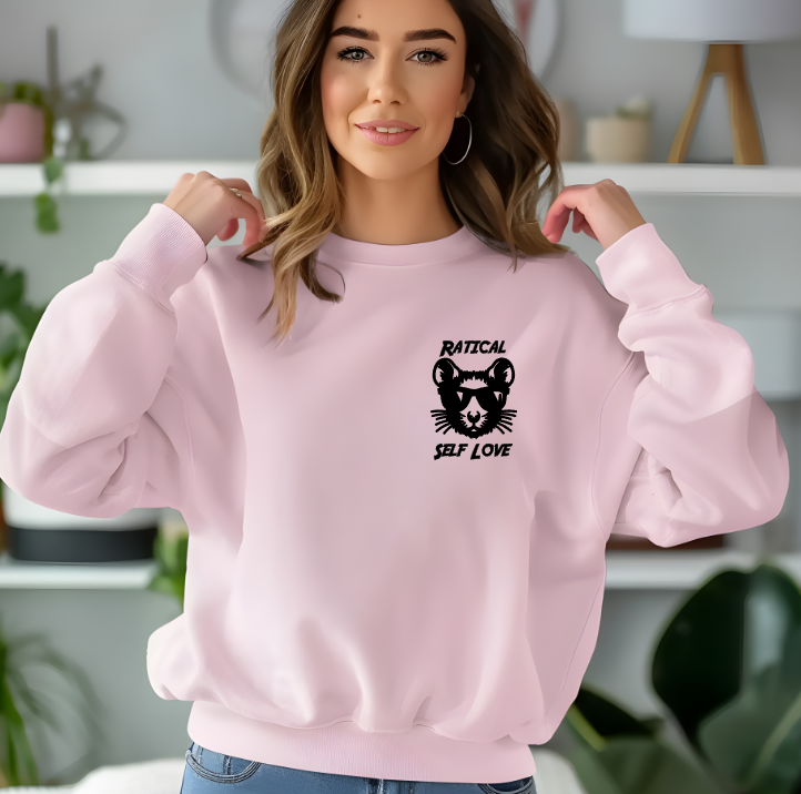 Mainely Rat Rescue Ratical Self Love Softstyle Gildan Sweatshirt- Customize yours today!