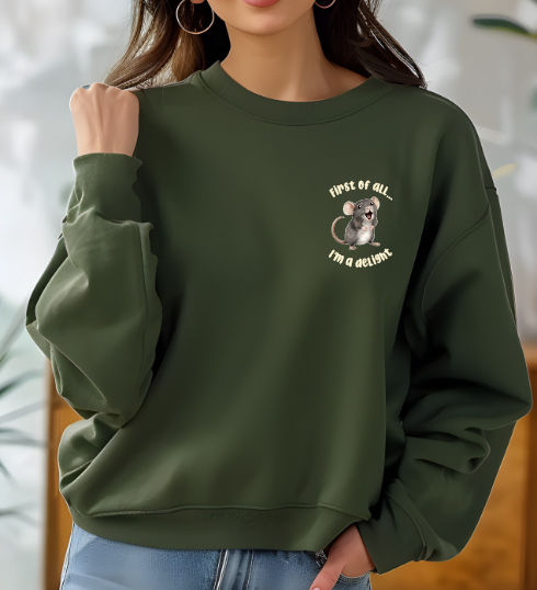 Mainely Rat Rescue I'm a Delight Softstyle Gildan Sweatshirt- Customize yours today!