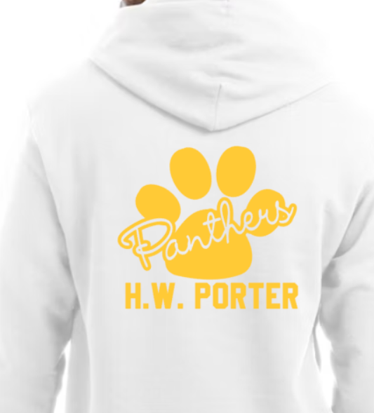 H.W. Porter Cursive Paw Champion Brand Adult Hooded Sweatshirt