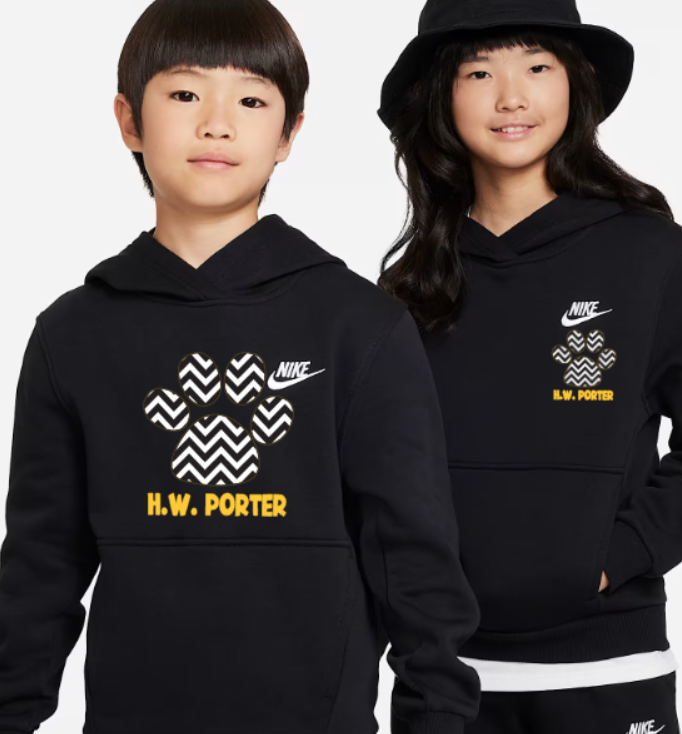 H.W. Porter Chevron Nike Brand YOUTH Club Fleece Hooded Sweatshirt
