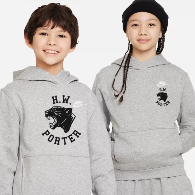 H.W. Porter Panther Nike Brand YOUTH Club Fleece Hooded Sweatshirt