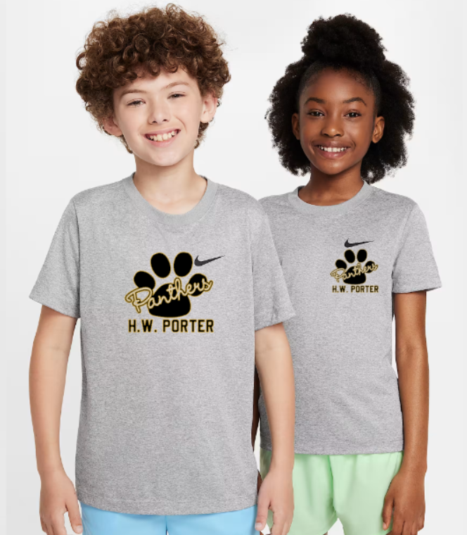 H.W. Porter Cursive Nike Brand Short Sleeve Dri Fit YOUTHTshirt